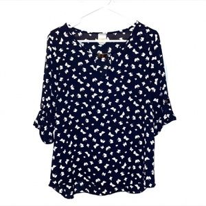 Butterfly print blouse size Large